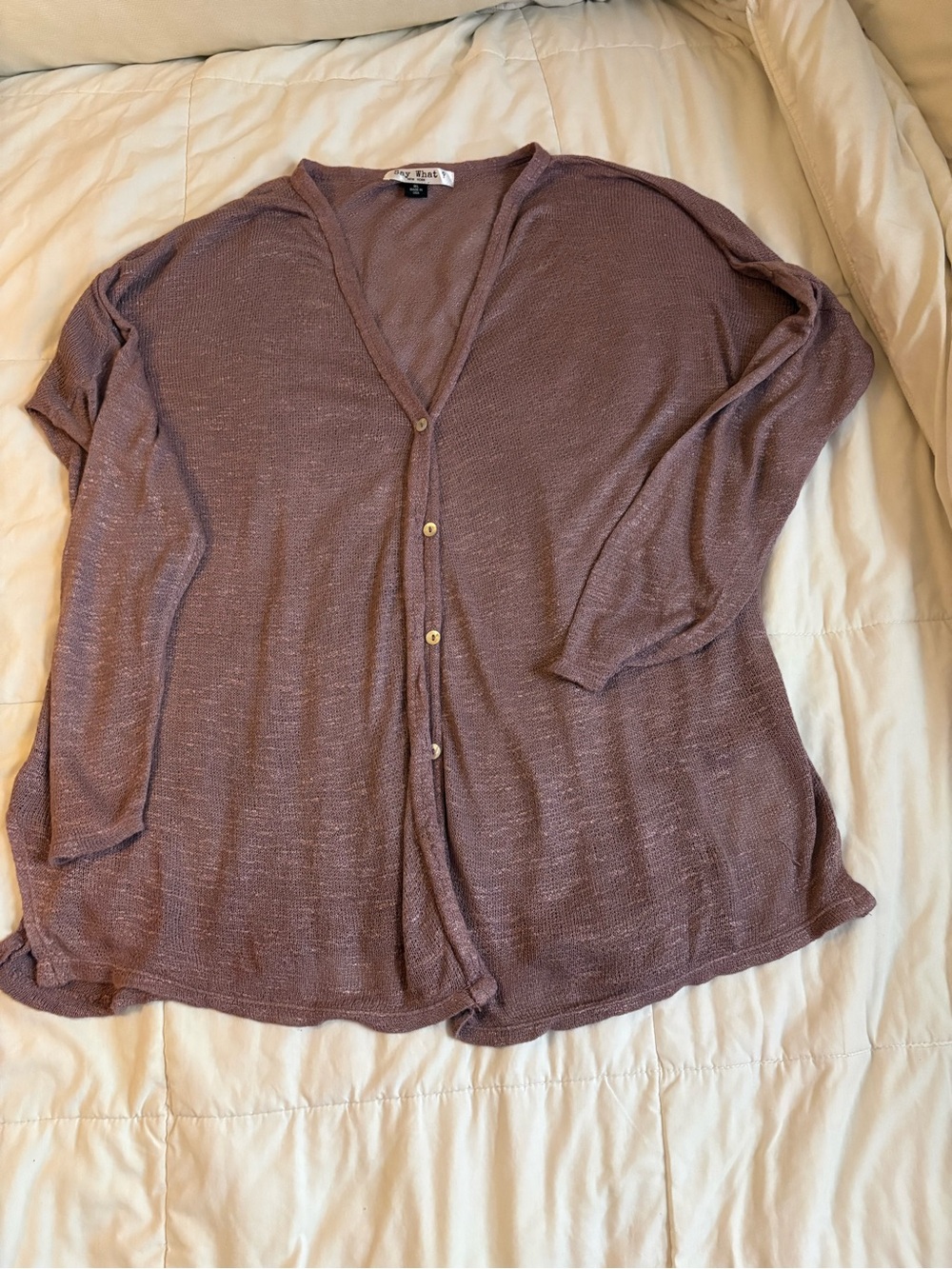 Say What? Dusty Mauve Knit Cardigan